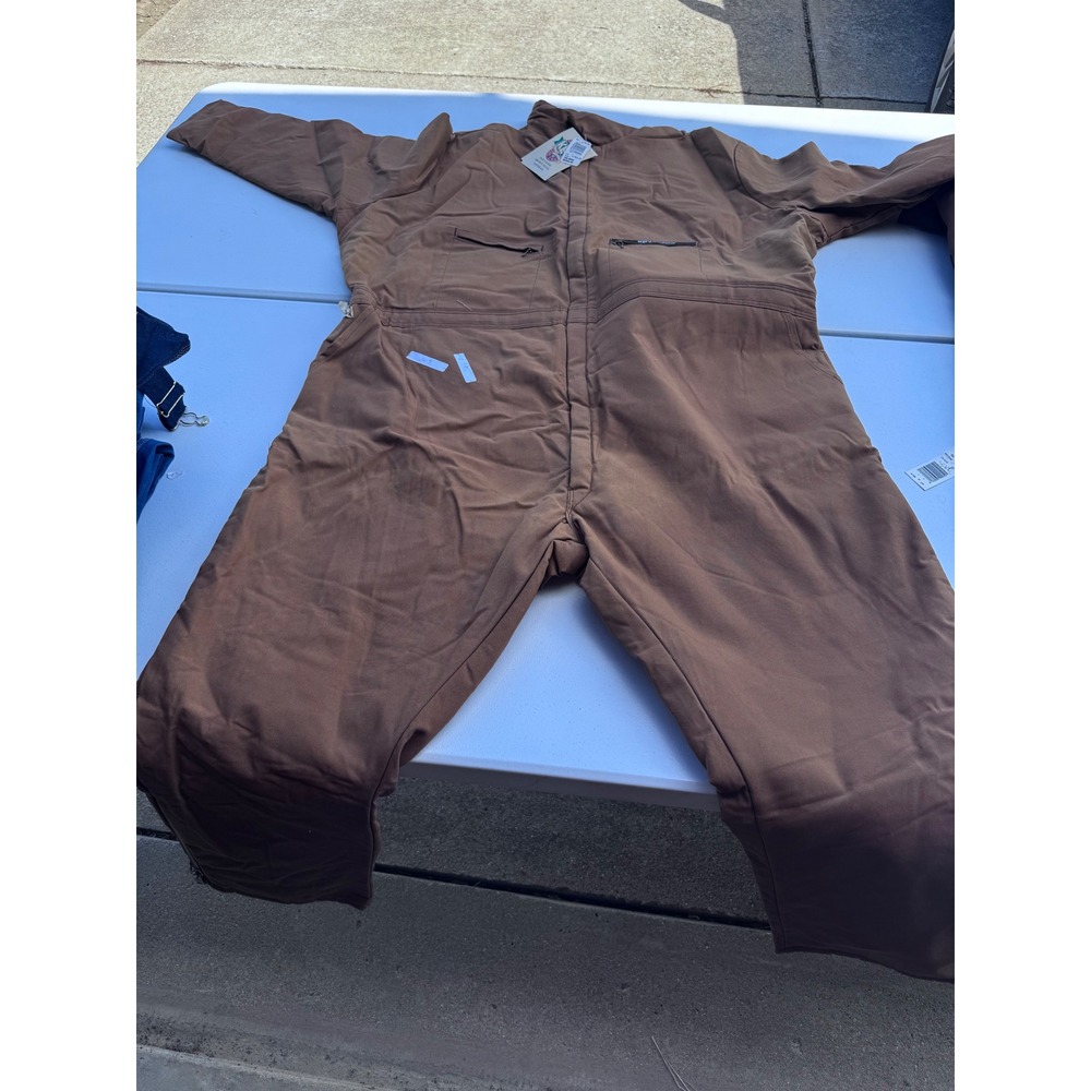 Key Outerwear Mens Insulated Brown Duck Coveralls 4XL Regular 85906 NWT